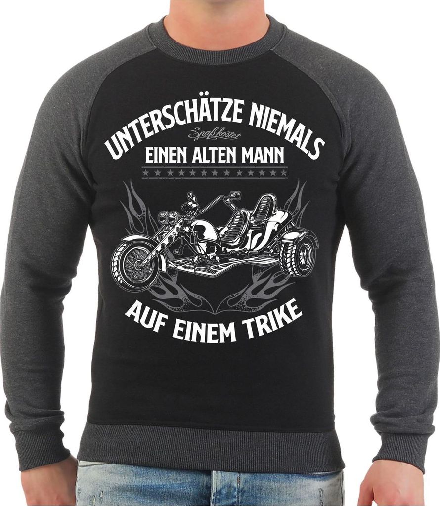 Herren Sweatshirt Triker Unterschätze niemals einen alten Mann auf einem Trike
