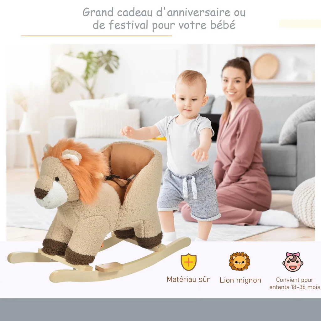 Bascule Lion Enfant : Stable et Confortable pour un Jeu Sans Risque - 6