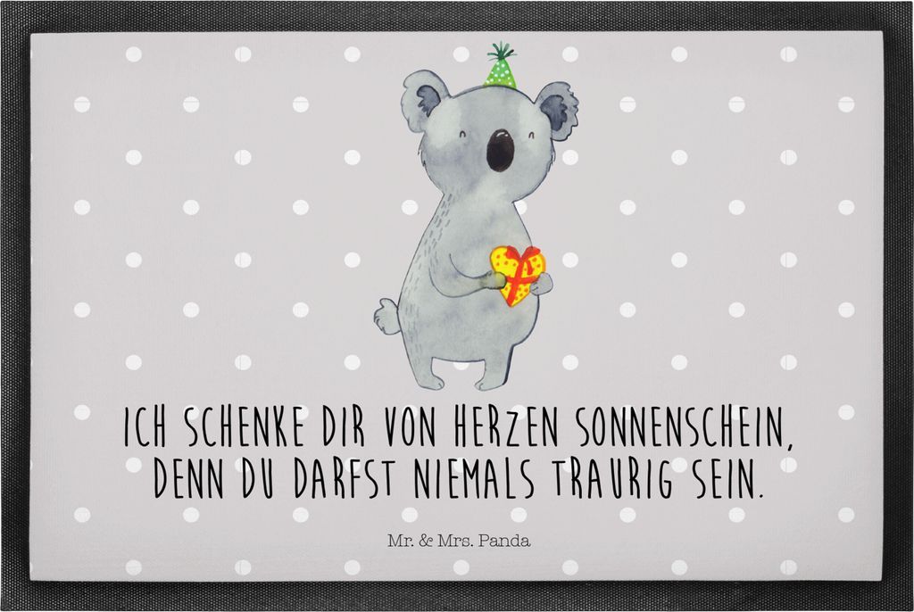 Mr. & Mrs. Panda fußmatte Koala Geschenk 40 x 60 cm - Grau Produktbild 