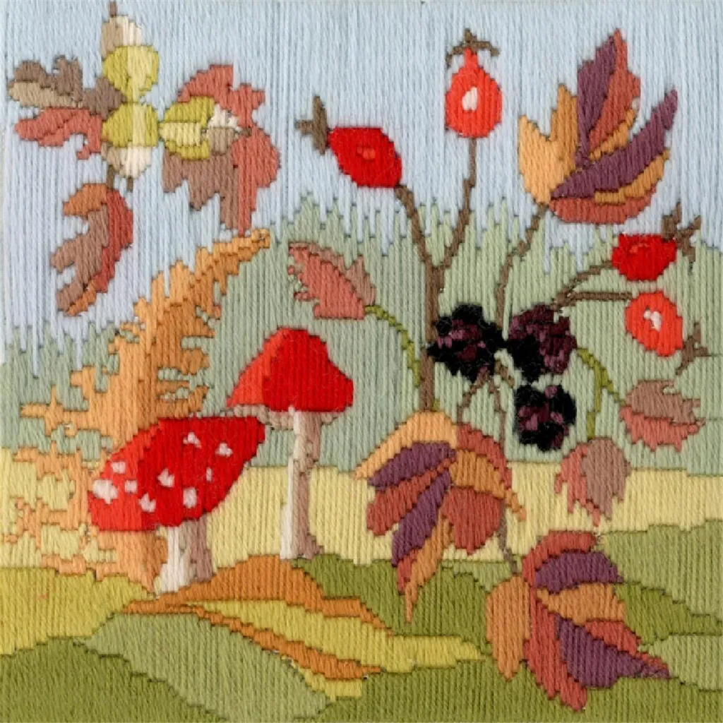 Kit de broderie points longs Saisons-Automne Bothy Threads 20x20 cm