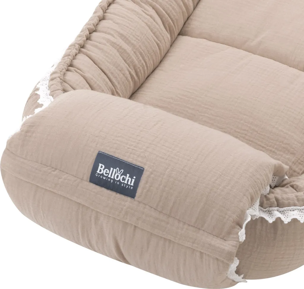 Cocon Bébé Mousseline Douillette avec Housse et Oreiller Décoratif Beige - 4