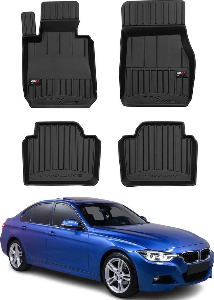 OMAC Gummi Fußmatten für BMW 3er Limo Wagon F30 F31 M3 F80 2012-2019 Premium TPE