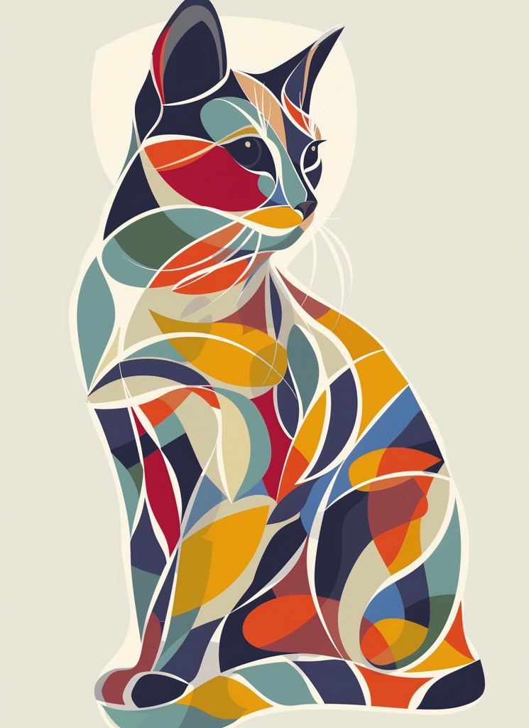 Poster 40x55cm Kaleidoskop-Katze