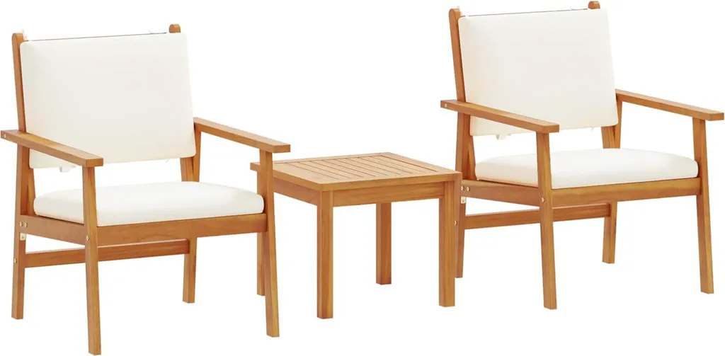 Canapé de jardin pour apéritif en terrasse vidaXL acacia blanc crème