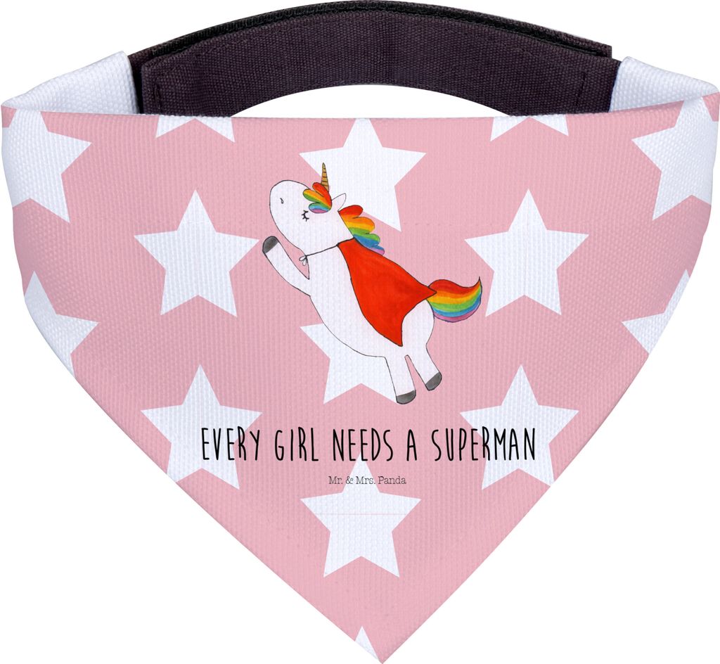Mr. & Mrs. Panda Bandana Einhorn Super - Rot Pastell - Geschenk, Held, Traummann, Hundehalstuch, Halstuch Für Hunde, Hund, Unicorn, Freundin, Drei...