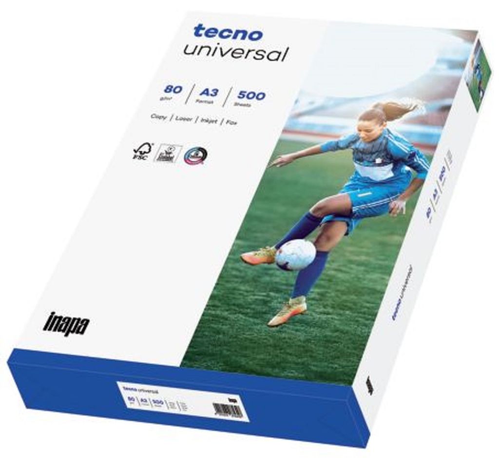 5x TECNO 2100011550 Kopierpapier tecno universal A3 80 g/qm weiß 500 Blatt