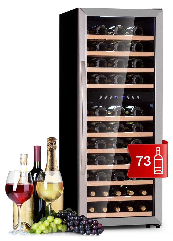 Klarstein vinotéka, slim, skleněné dveře, 2 zóny, LED, 5-18 Obrázek produktu 