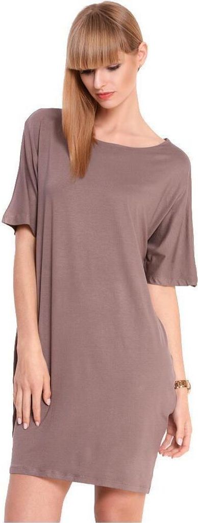 Damen Basic Kleid Dress; Cappuccino S/M