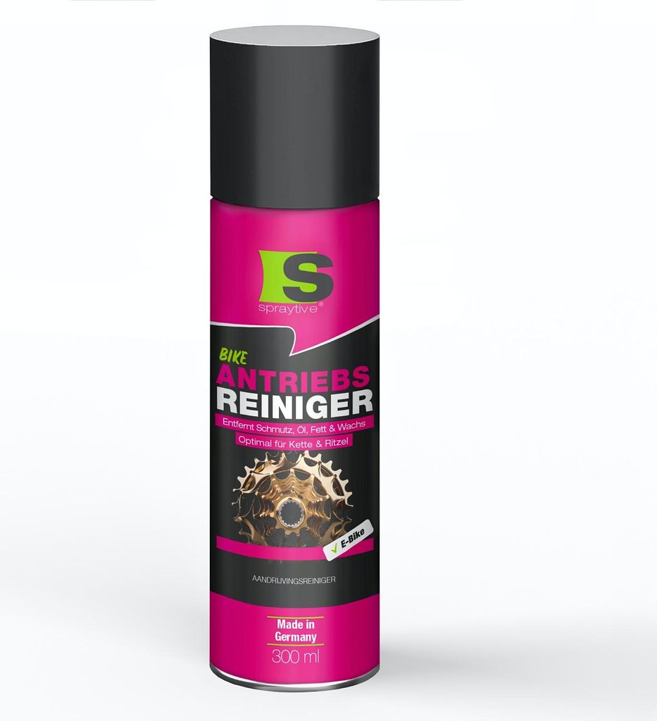 Spraytive 1x 300ml Antriebsreiniger Spray – Kettenreiniger für Fahrrad & E-Bike – entfernt Öl, Fett & Wachs – reinigt Kette, Ritzel & Antrieb