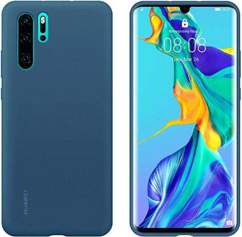 A product image showing a blue phone case and a smartphone.