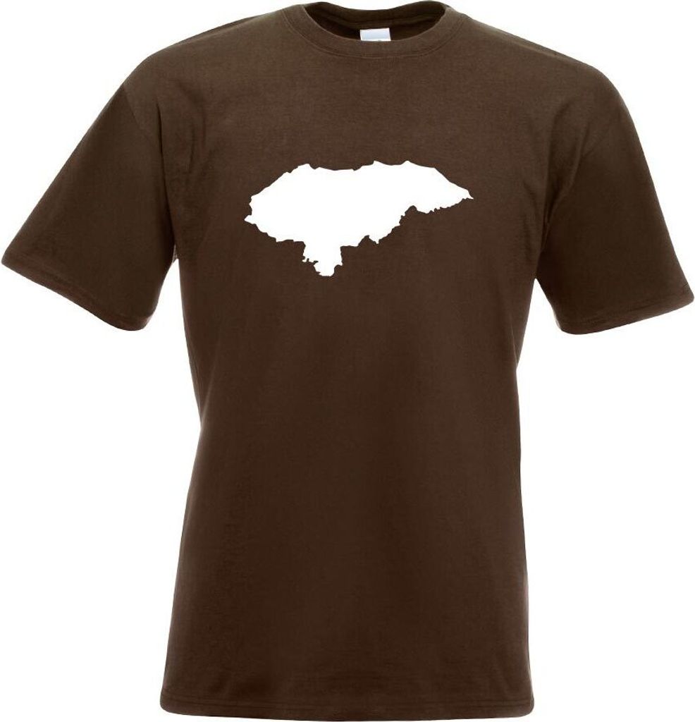 Kiwistar - T-Shirt - Chocolate - Honduras Umriss Kontur Herren Funshirt Bedruckt Design Sprüche Spruch Motive - mit Motiv Bedruckt - Funshirt Desi...