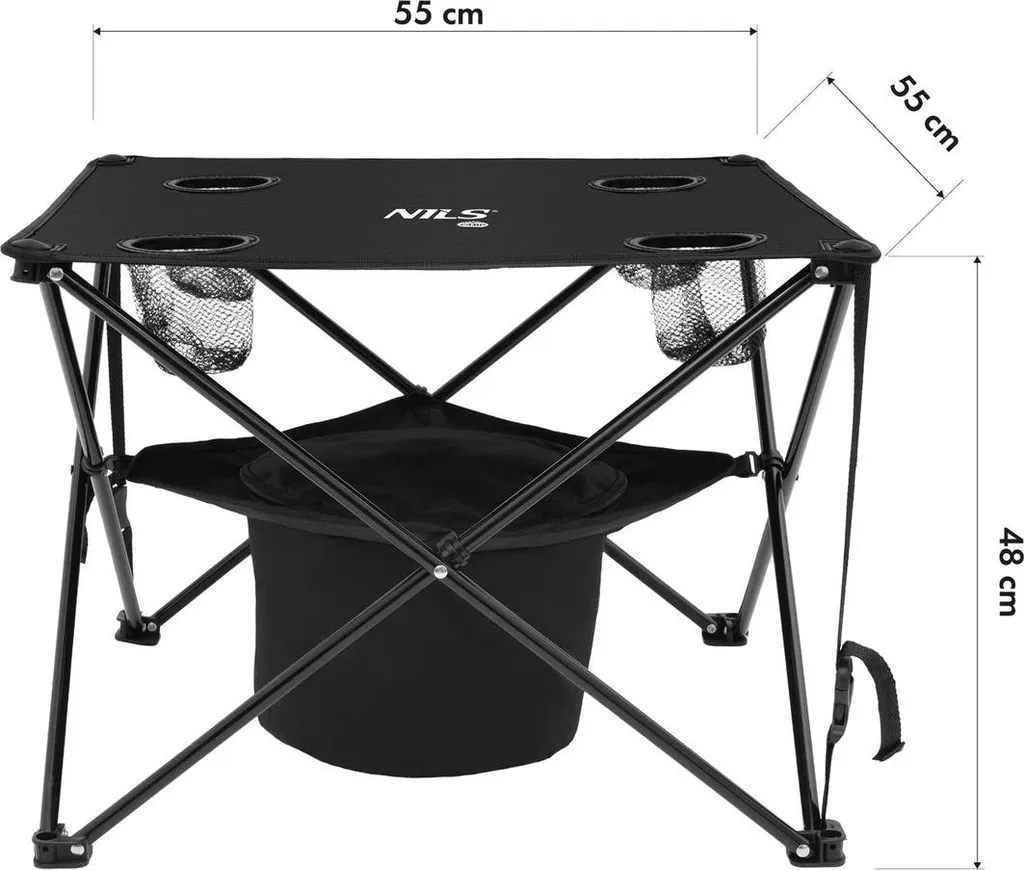 Mobilier de camping complet : table pliante et chaises portables gris - 4