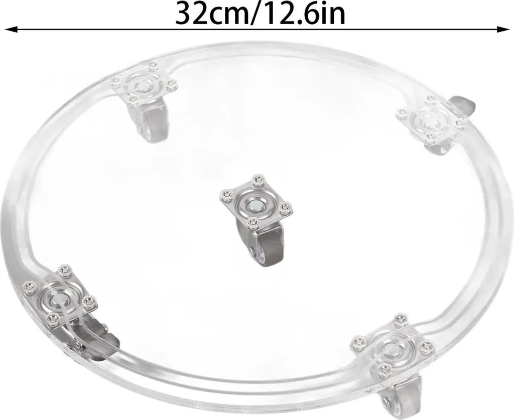 Plateau acrylique rond robuste support de pot de fleurs transparent - 6