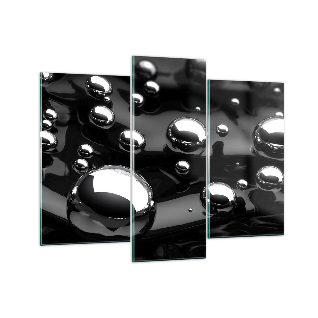 Bilder auf glas - Chrom Metall Reflexion - 130x100cm - Glasbilder - Wandbilder - Kunstdruck - zum Aufhängen bereit - Wanddekoration aus Glas - Gla...