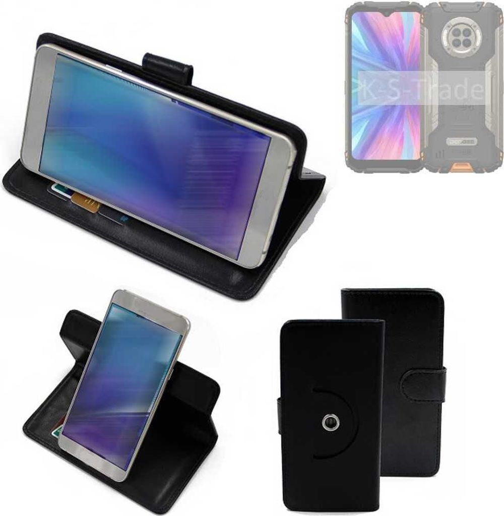 K-S-Trade Case Schutzhülle Handyhülle kompatibel mit Doogee V31 GT Flipcase Smartphone Cover Handy Schutz Tasche Klapphülle Walletcase schwarz
