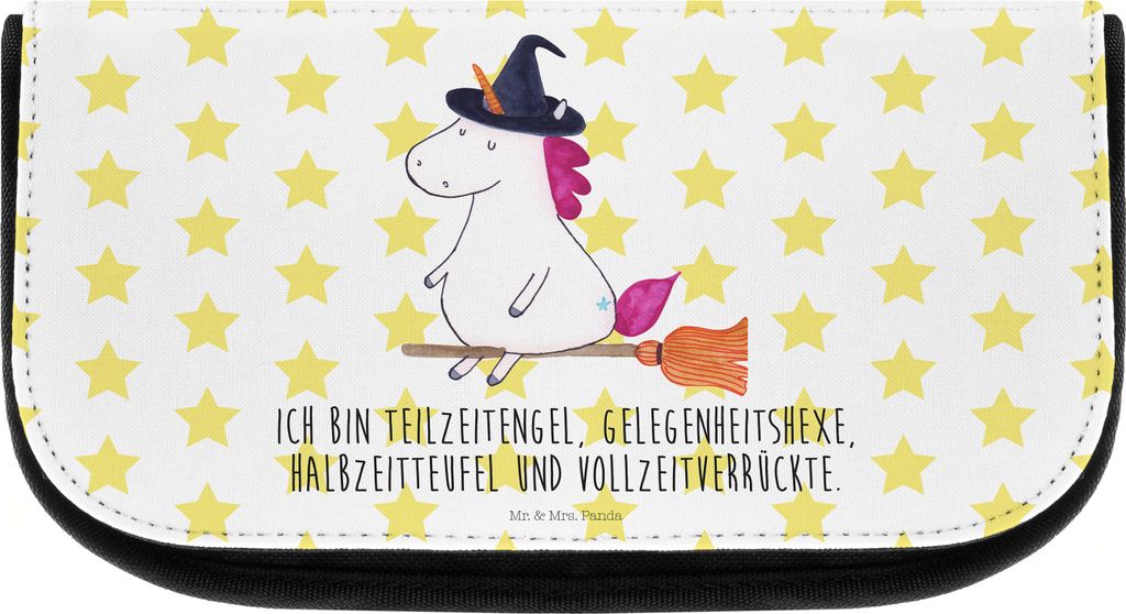 Mr. & Mrs. Panda kulturtäschchen Einhorn Hexe - Weiß - Geschenk, kosmetiktäschchen, kosmetiktasche klein, Engel, Unicorn, Einhörner, Kulturbeut...
