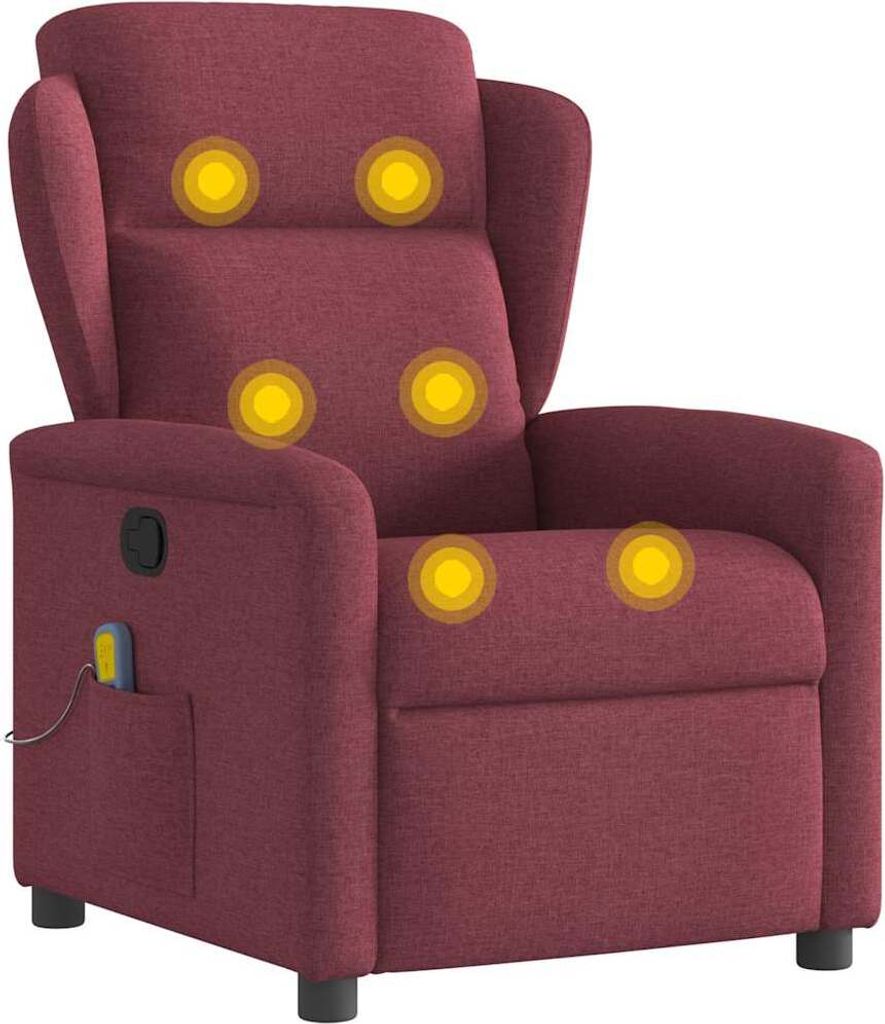 Massagesessel Weinrot Stoff