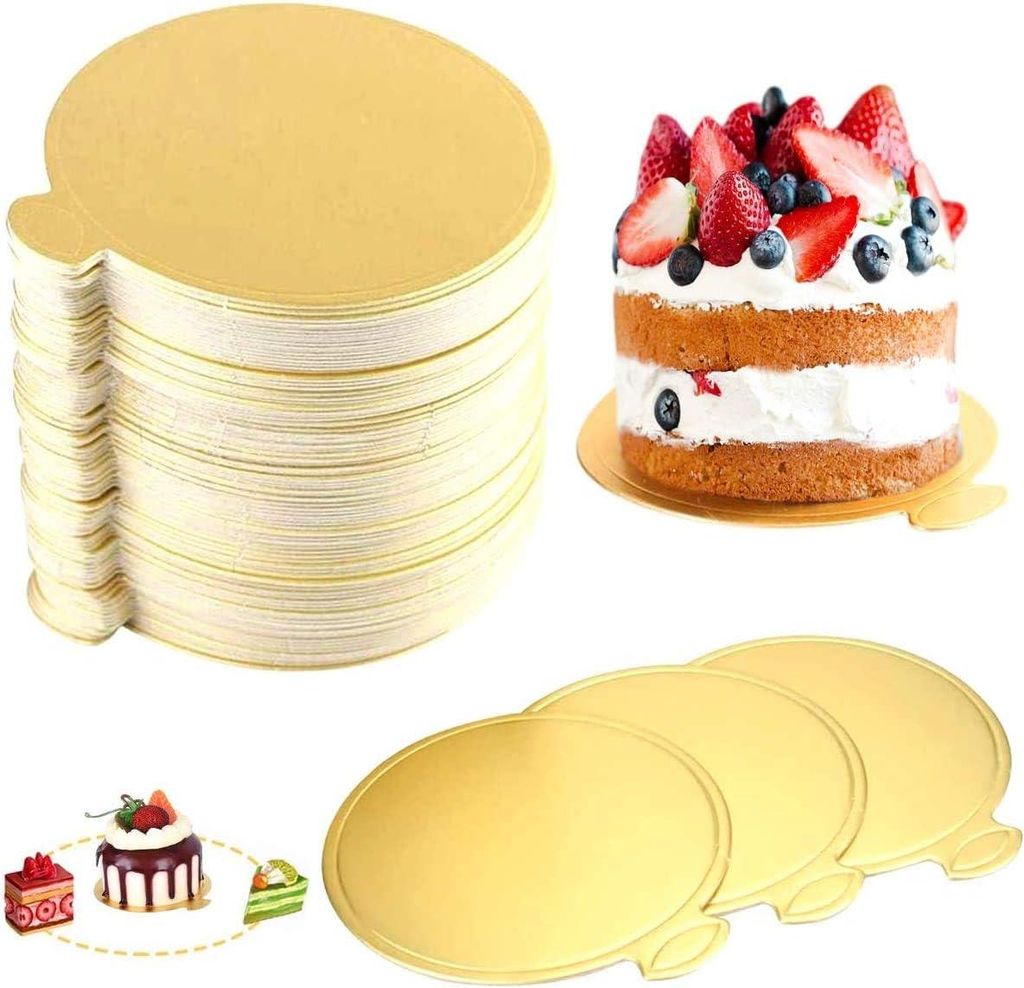 Mousse Tortenplatten - Set von 100 - Gold - Karton
