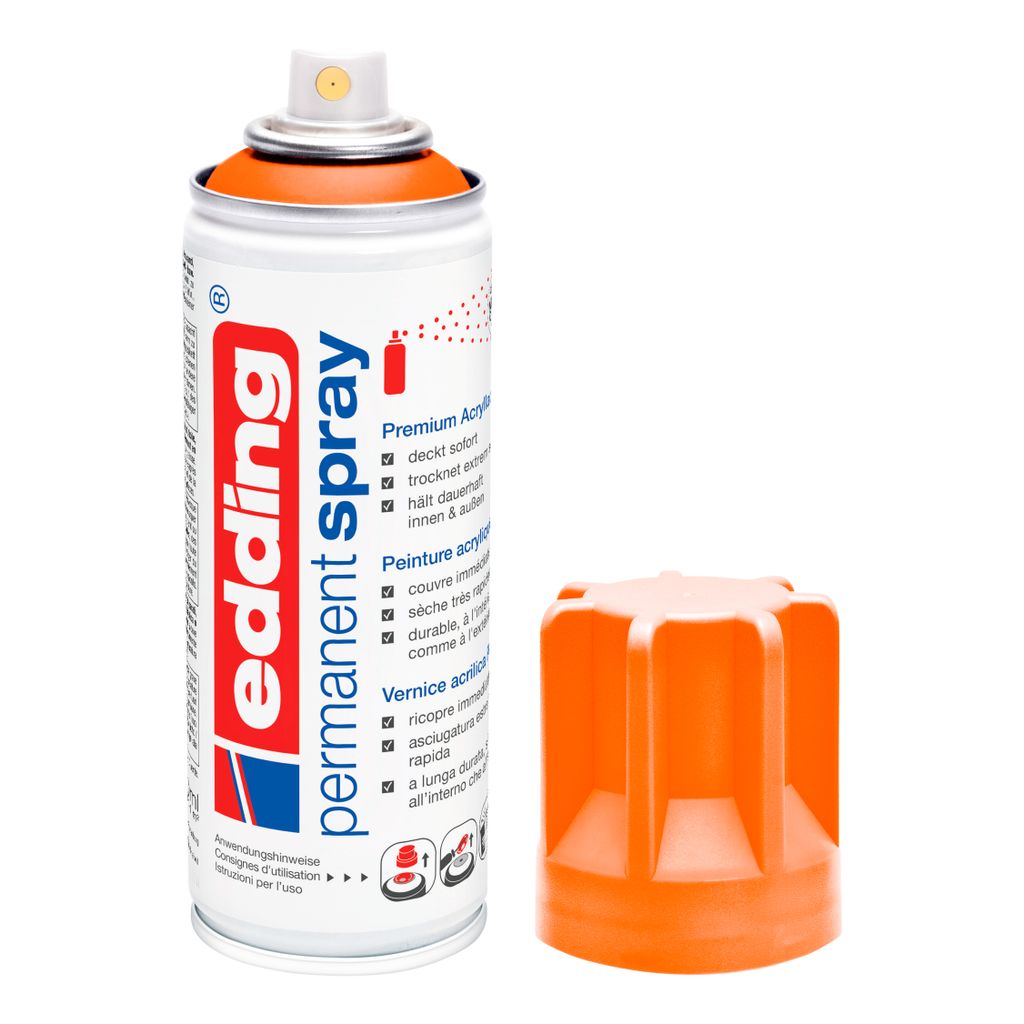 edding 5200 Permanentspray Premium Acryllack neonorange 200 Productafbeelding 