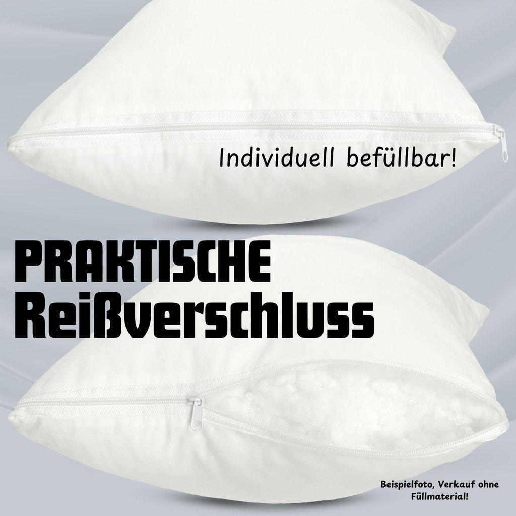 2er Pack 50x50 cm Kissen-Inlett ohne Füllung aus Baumwolle