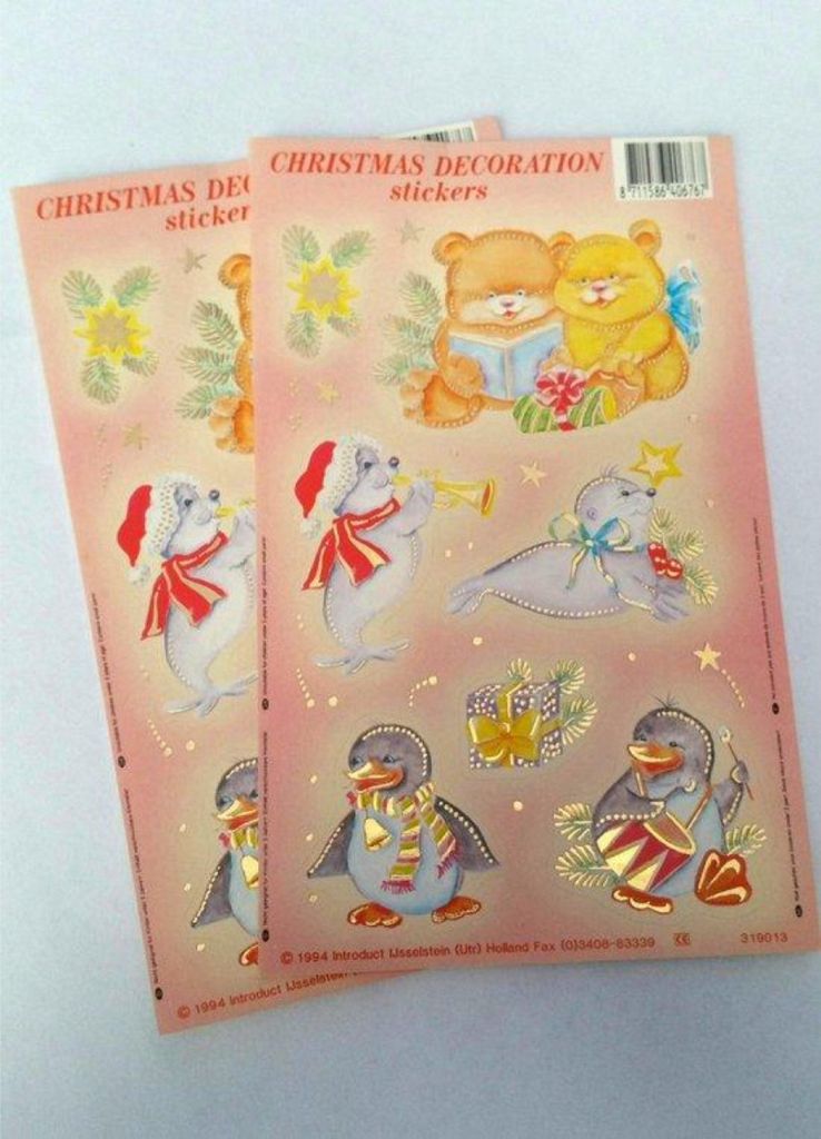 Weihnachtsaufkleber Penguin Oranje 2 Blätter