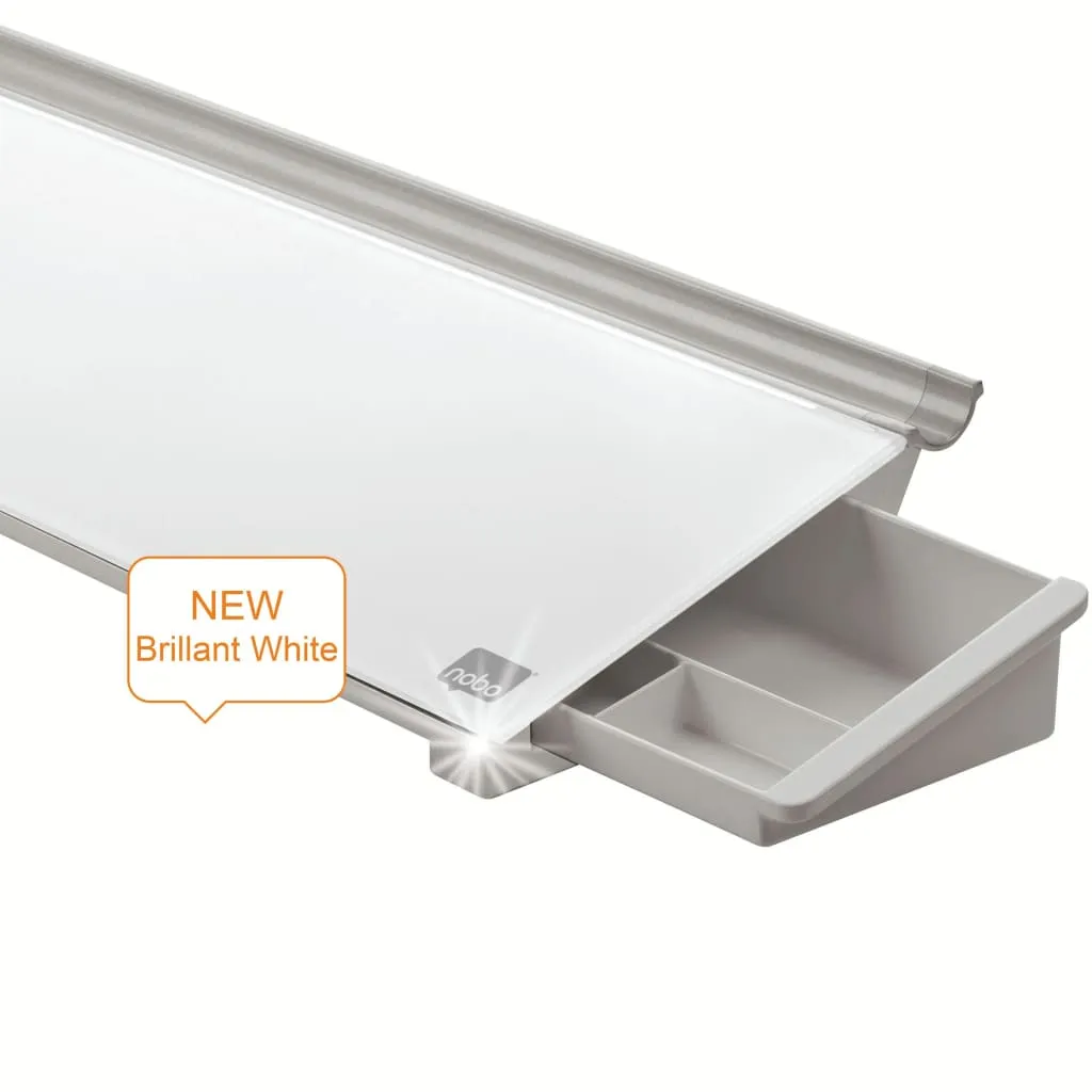 Tableau de notes en verre blanc Nobo Diamond idéal pour votre bureau