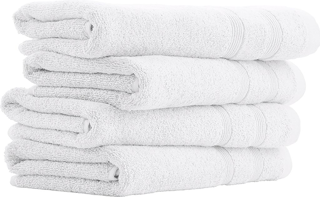 uncover by SCHIESSER Handtuch Brooklyn im 4er Set | 100% Baumwolle | Weich, saugstark, schnelltrocknend | 50x100cm | Weiß