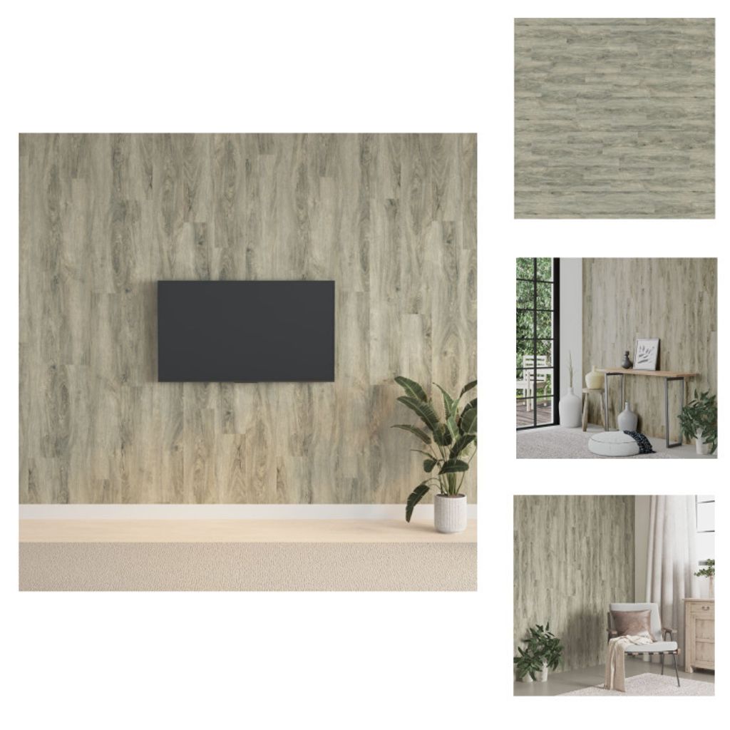 vidaXL Wandpaneele Holzoptik Grau PVC 2,06 m² - Wandverkleidung