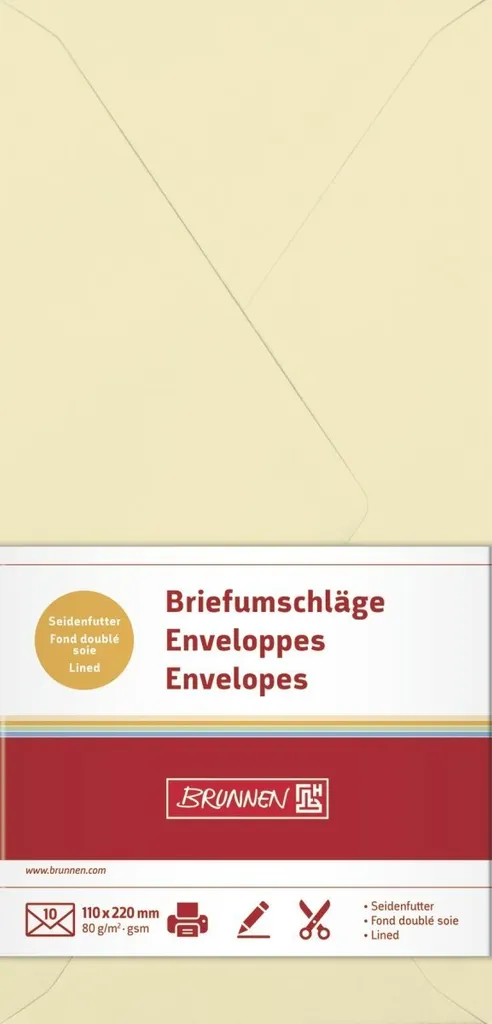 Enveloppes DL chamois opaques lot de 10 pour courriers confidentiels