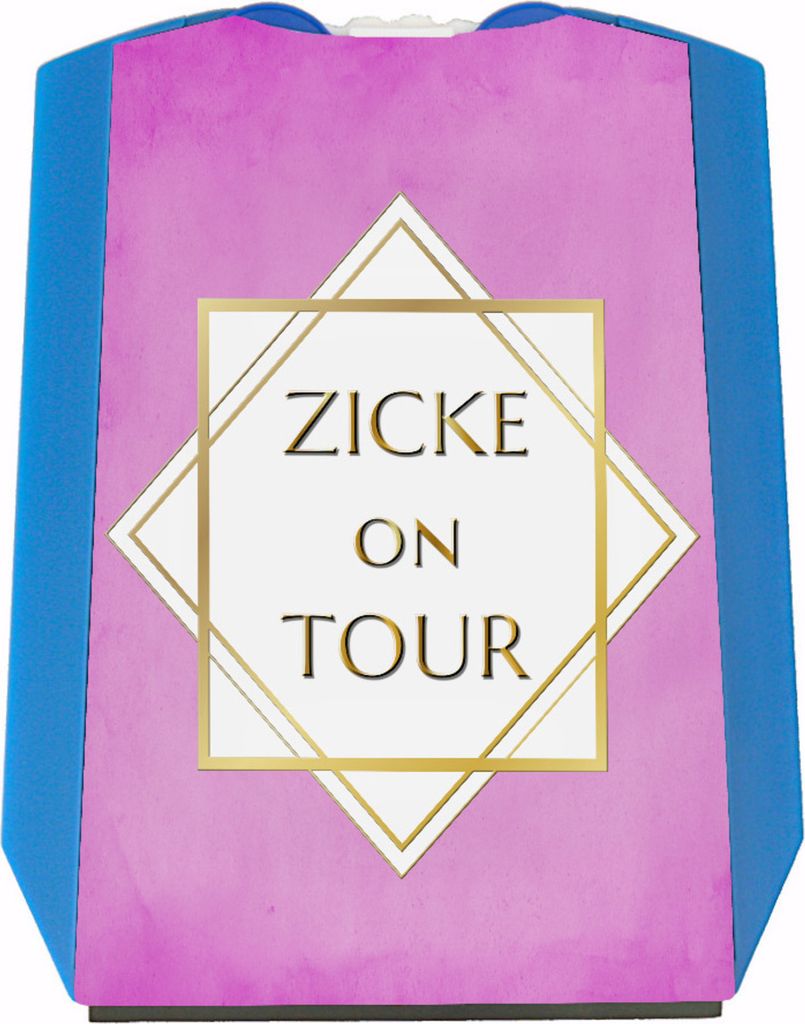 Zicke on Tour Parkscheibe mit Goldrahmen mit 2 Einkaufswagenchips