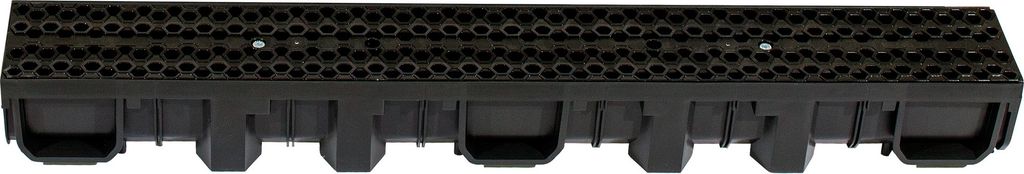 ScarMaxx A15 Entwässerungsrinne - Bauhöhe 60mm - Längsstabrost Line Schwarz