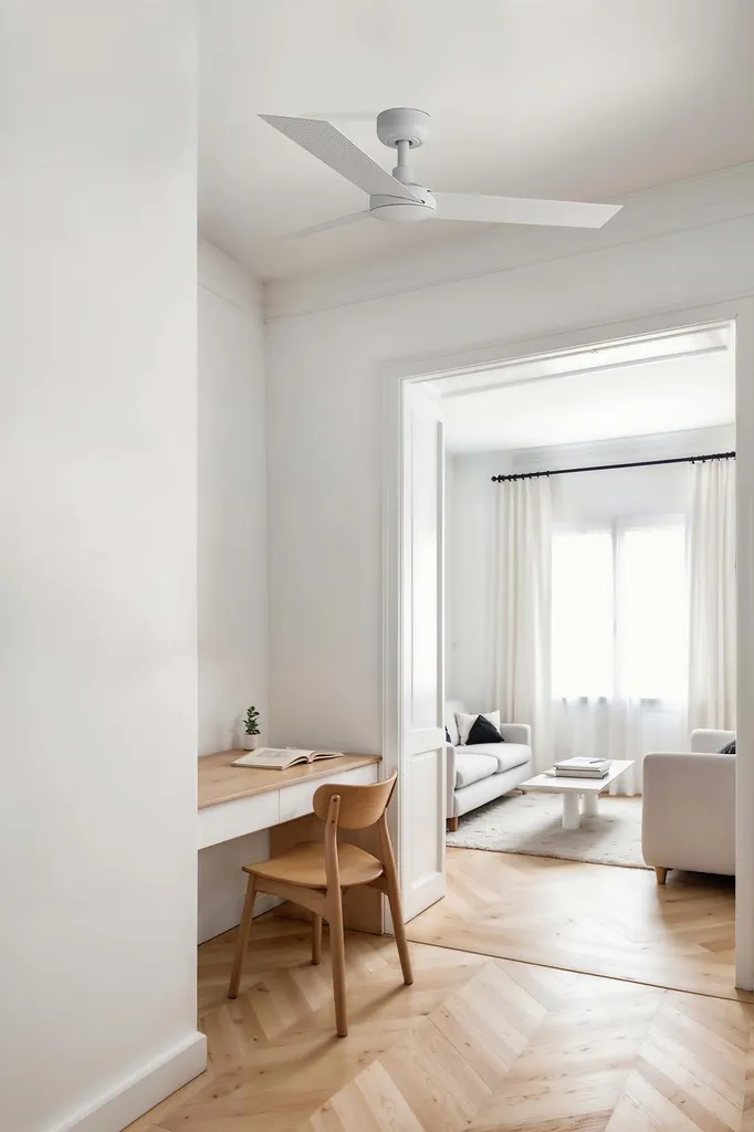 Ventilateur de plafond design blanc avec télécommande 106 cm DC