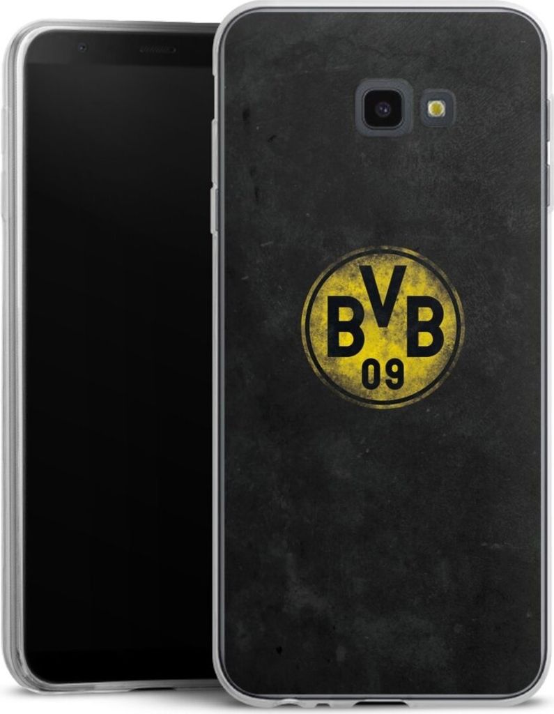 DeinDesign Slim Hülle für Samsung Galaxy J4 Plus (2018) Silikon Case Ultra Dünn Handyhülle BVB Borussia Dortmund Fanartikel
