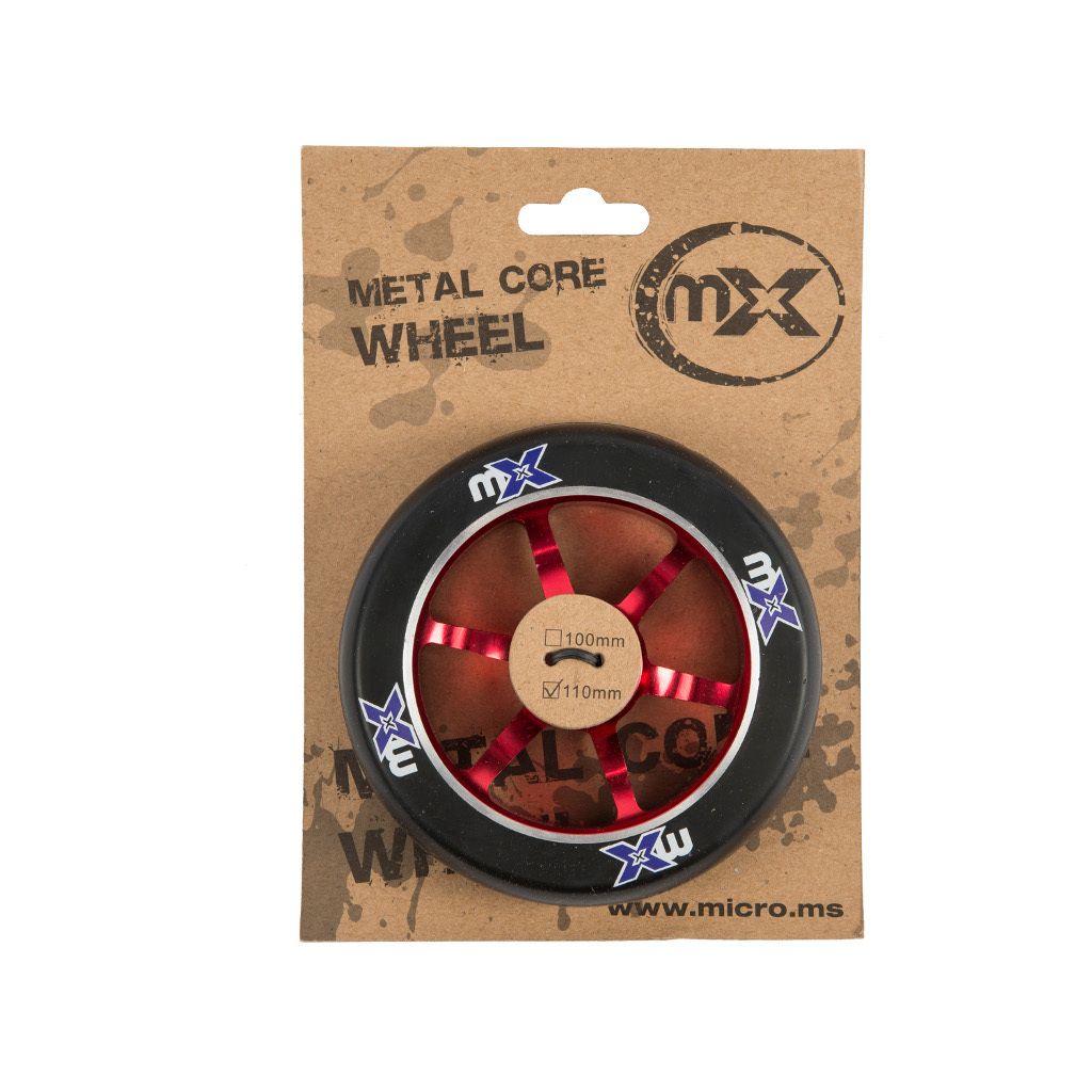 Micro Stunt Scooter Rad rot Aluminiumkern 110mm ABEC-9