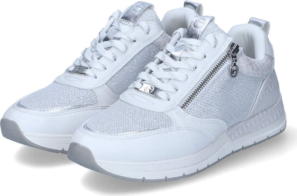 Tamaris Damen Low Sneaker/ Schnürschuhe Weiß Produktbild 