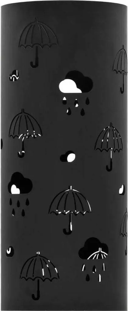 Porte-parapluie Carré en Acier Noir vidaXL pour Rangement d'Entrée