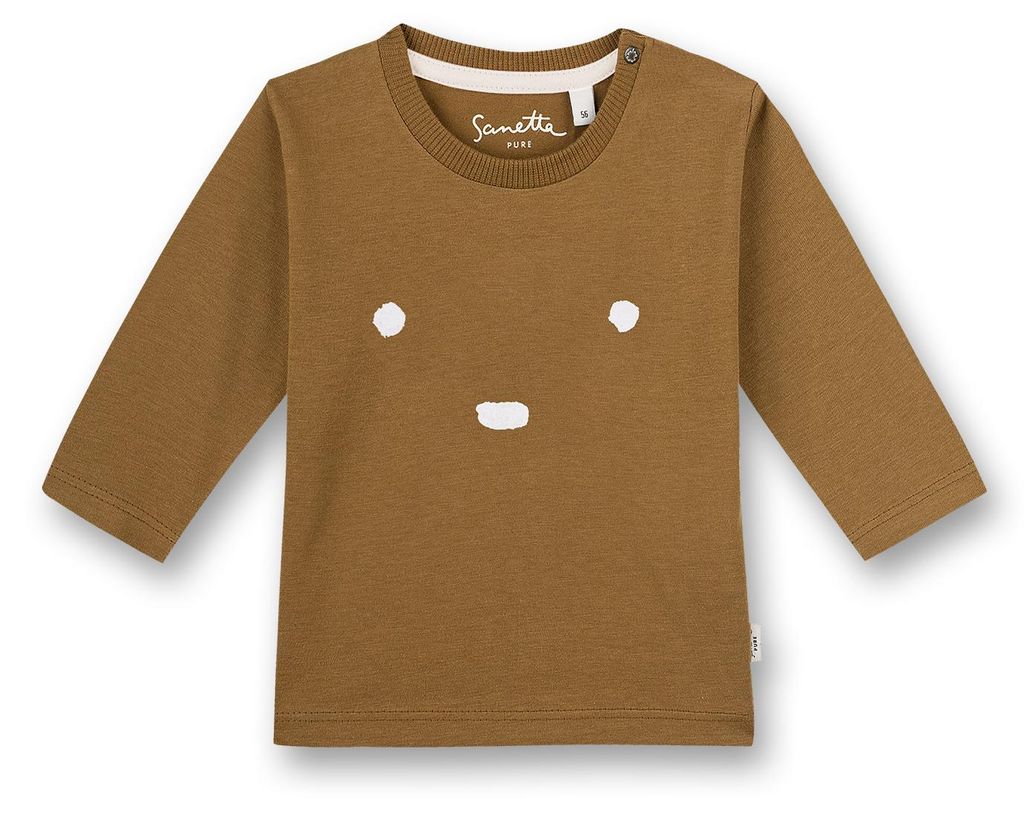 Sanetta Pure Mädchen-Langarmshirt braun Smiley 68