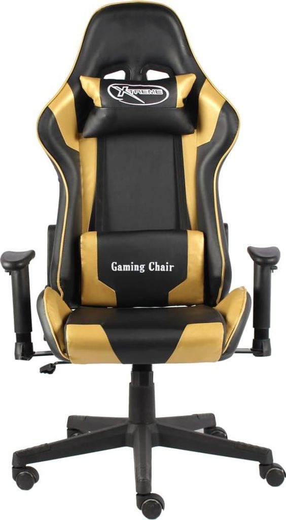 vidaXL Gaming-Stuhl Drehbar Golden PVC