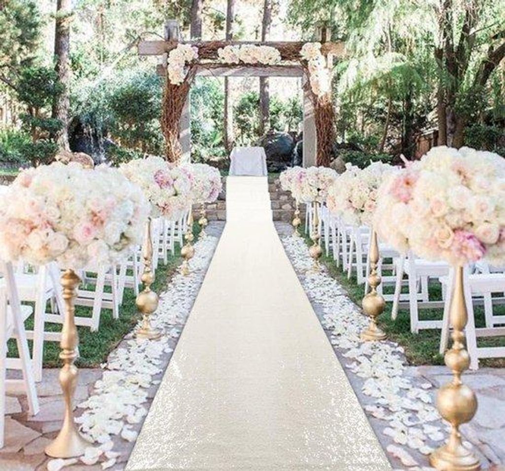 Ivory Sparkly Wedding Runner für Hochzeit / Weihnachten / Produktbild 