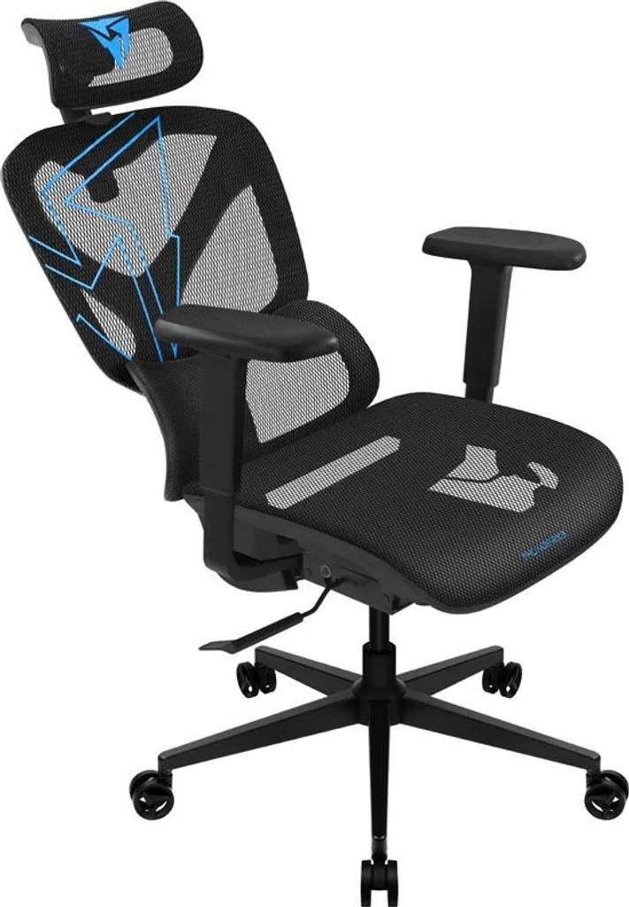 Chaise de Bureau Gaming ThunderX3 YTC-Mesh Noir Bleu Idéale Stream et Jeu