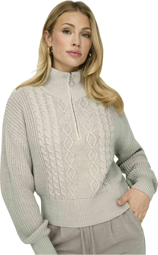 Pull en Maille Douce Beige Claro Only - Tricot Confortable Taille L