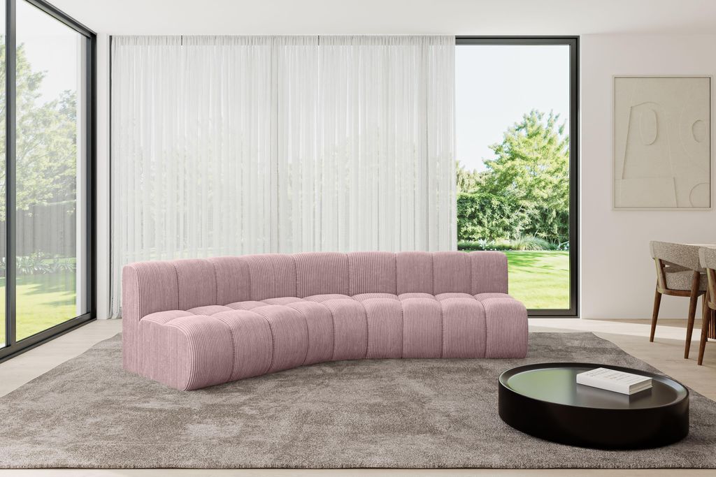 ALTDECOR Modulares Sofa Ecksofa in L-Form - Montra-L1 - 290x174x70 cm Rosa - Corner modular Sofa Eckcouch Couch Wohnlandschaft Cauchsofa Bodensofa ...