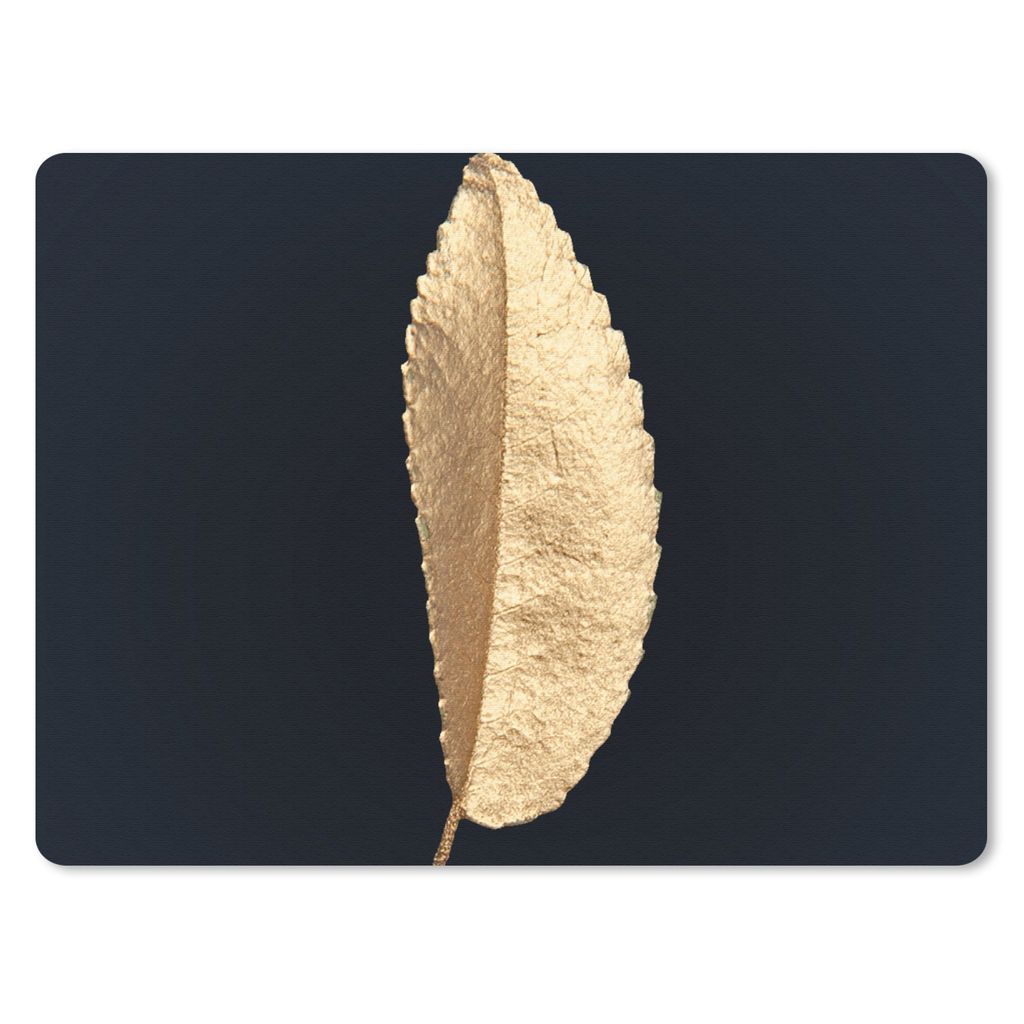 MuchoWow Mauspad Mousepad Blätter - Schwarz und Gold - Luxus - Chic - Natur 40x30 cm - Mousepads - Maus Mat - Pad - Mausunterlage - Anti Rutsch