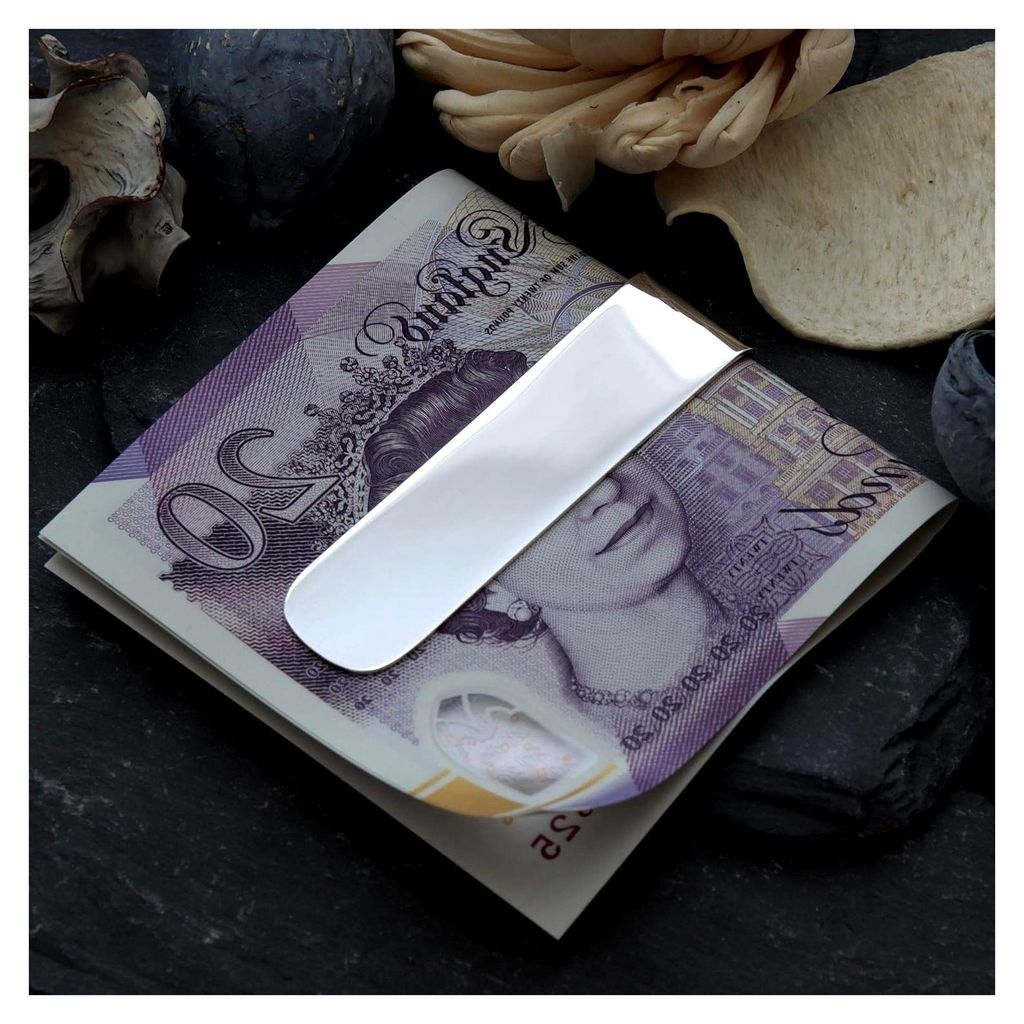 Schlanke Solide 925 Sterling Silber Geldklammer für Herren - Kommt in Herrenschmuck Präsentationsbox