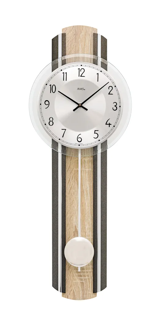 Grande pendule murale décorative AMS 01-7474 style classique et bois