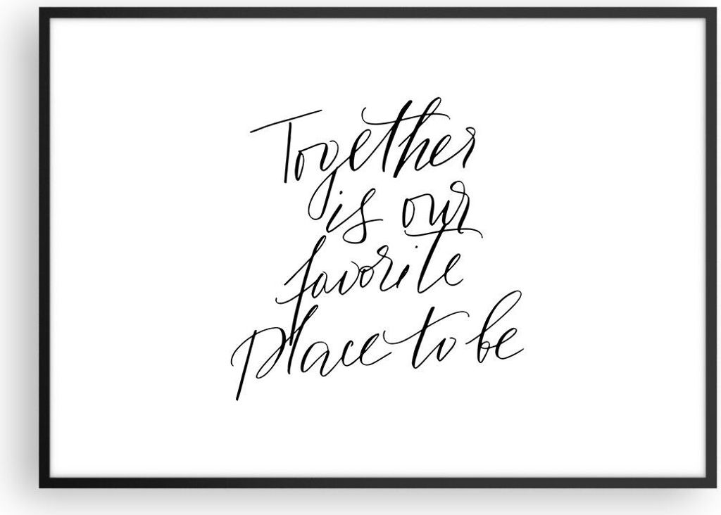 Gerahmtes Poster - Schwarzer Rahmen - Gemeinsam unser Ort - 100x70 cm - Wand Bild - Wanddeko - Wandbilder - Kunstposter - Wandposter - Bilderrahmen...