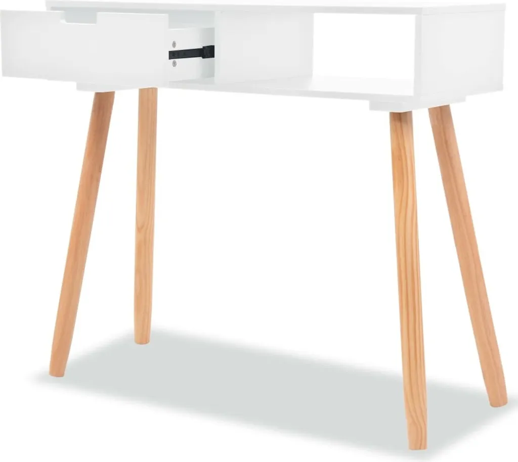SYFAX™ Consolle Salvaspazio 80x30x72 cm - Tavolo Bianco Legno Massello