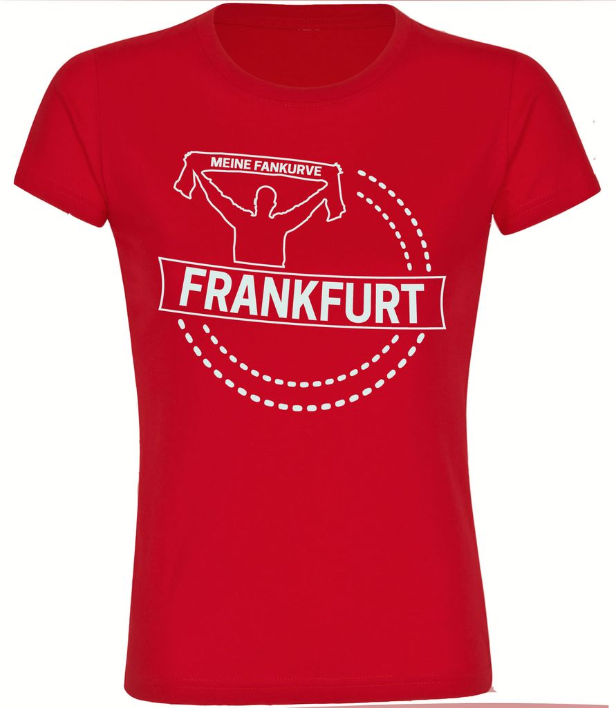 multifanshop Damen T-Shirt - Frankfurt - Meine Fankurve, rot, Größe XL