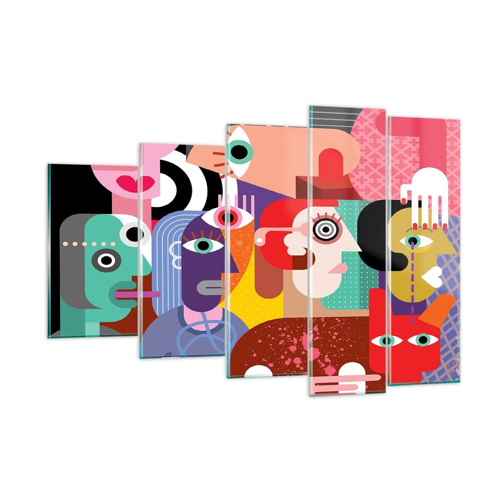 Bilder auf glas - Abstraktion modern - 150x100cm - Glasbilder - Wandbilder - Kunstdruck - zum Aufhängen bereit - Wanddekoration aus Glas - Glas Bi...