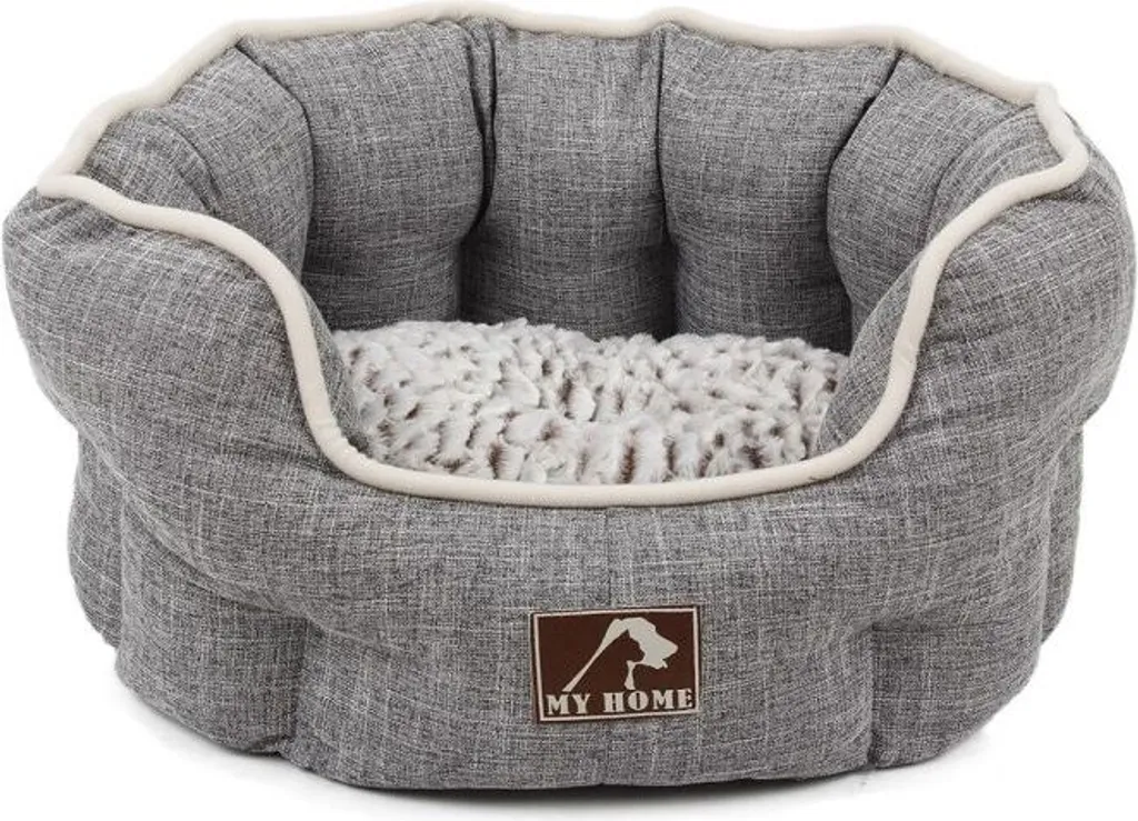 Couchage Moelleux Panier Chat et Petit Chien Gris en Tissu Doux Topmast